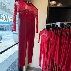 Red Rhinestone Jumpsuit